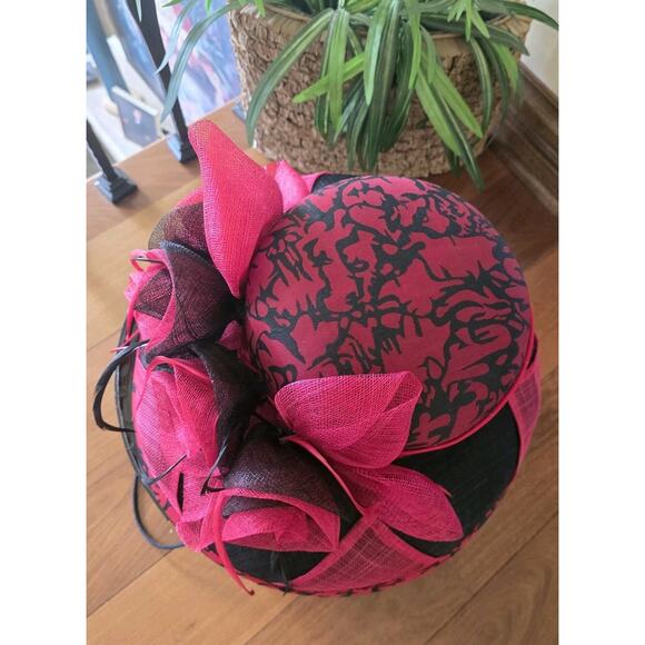 NIB‎ Champagne Italy Red And Black Vnt Derby Church Special Occasion Hat - Picture 3 of 5